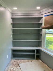 built-in shelves